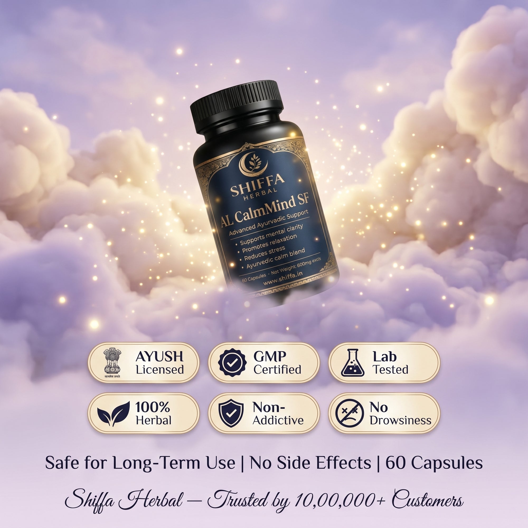 Shiffa Herbal AL-CalmMind SF – Herbal Stress Relief & Cortisol Balance Formula