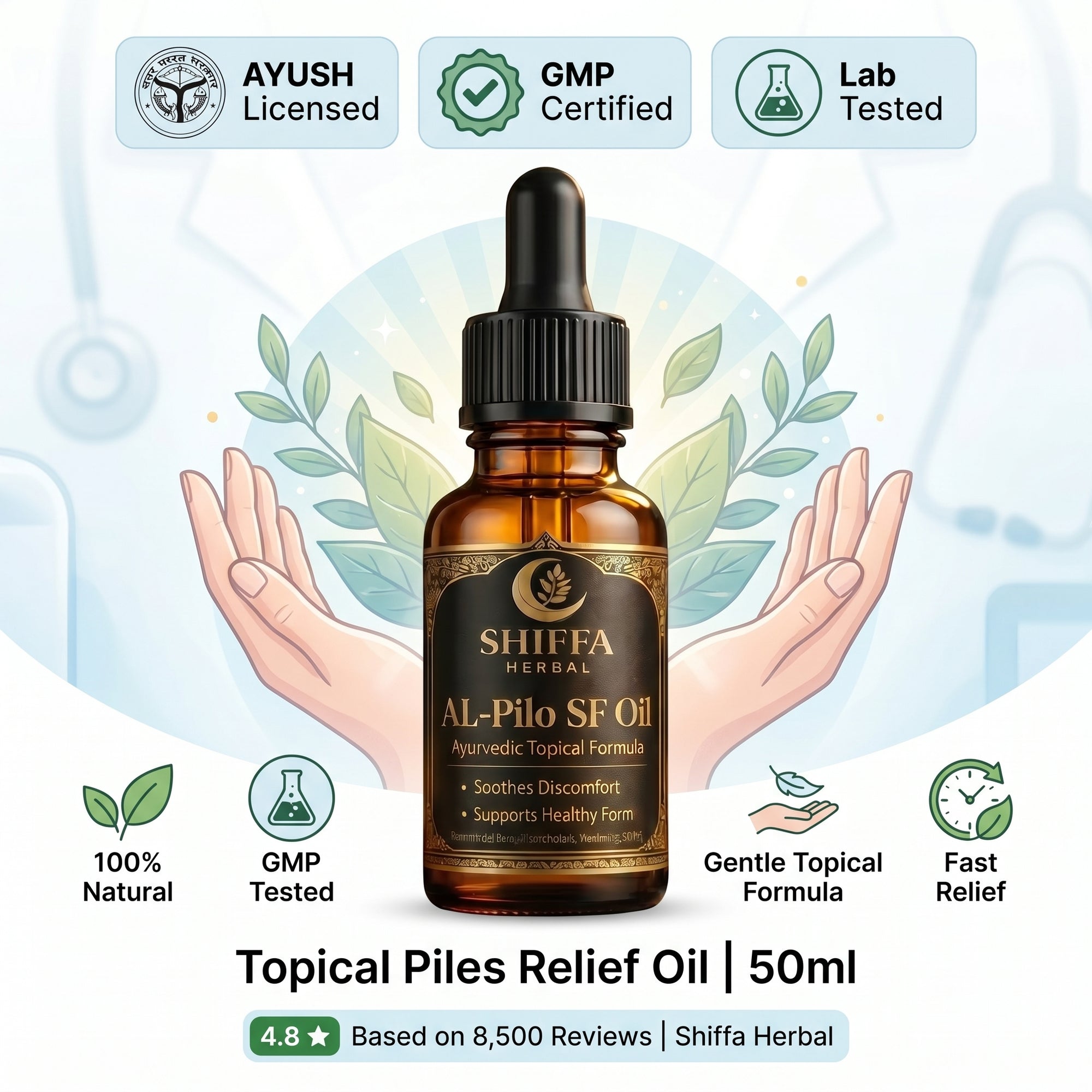 Shiffa Herbal AL- PIlo SF Oil – Ayurvedic Topical Piles Relif