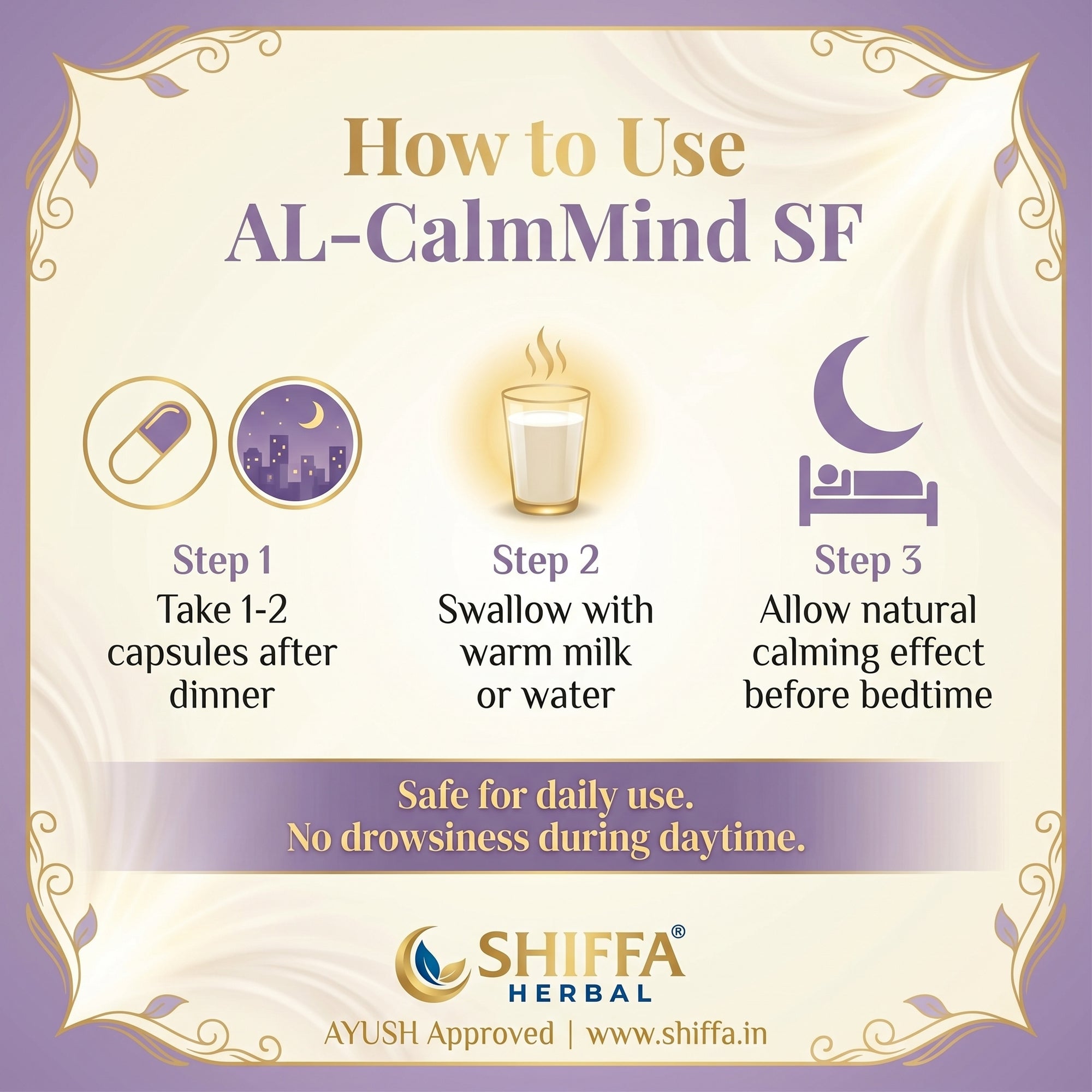 Shiffa Herbal AL-CalmMind SF – Herbal Stress Relief & Cortisol Balance Formula