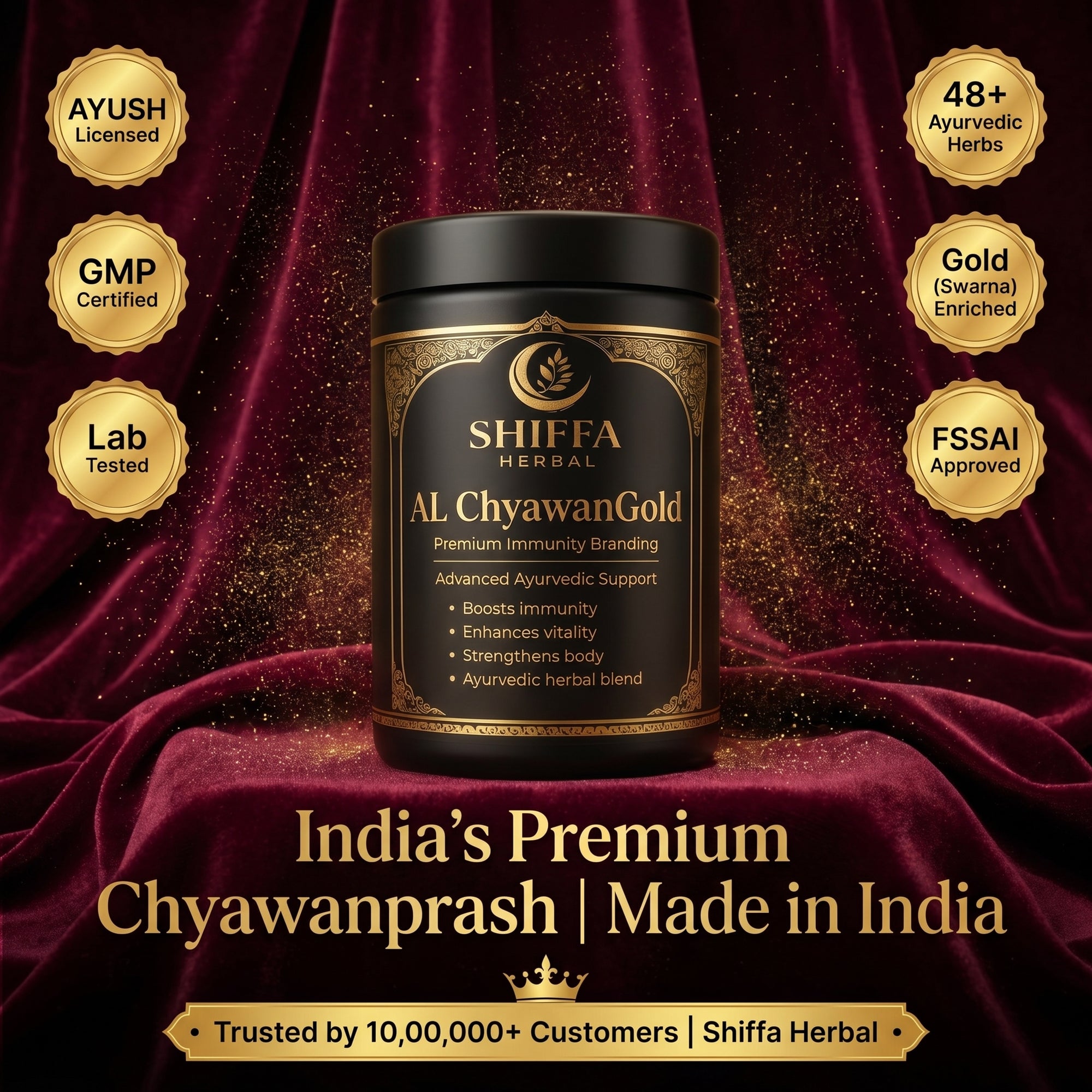 Shiffa Herbal AL-ChyawanGold – Premium Chyawanprash with Gold Extract