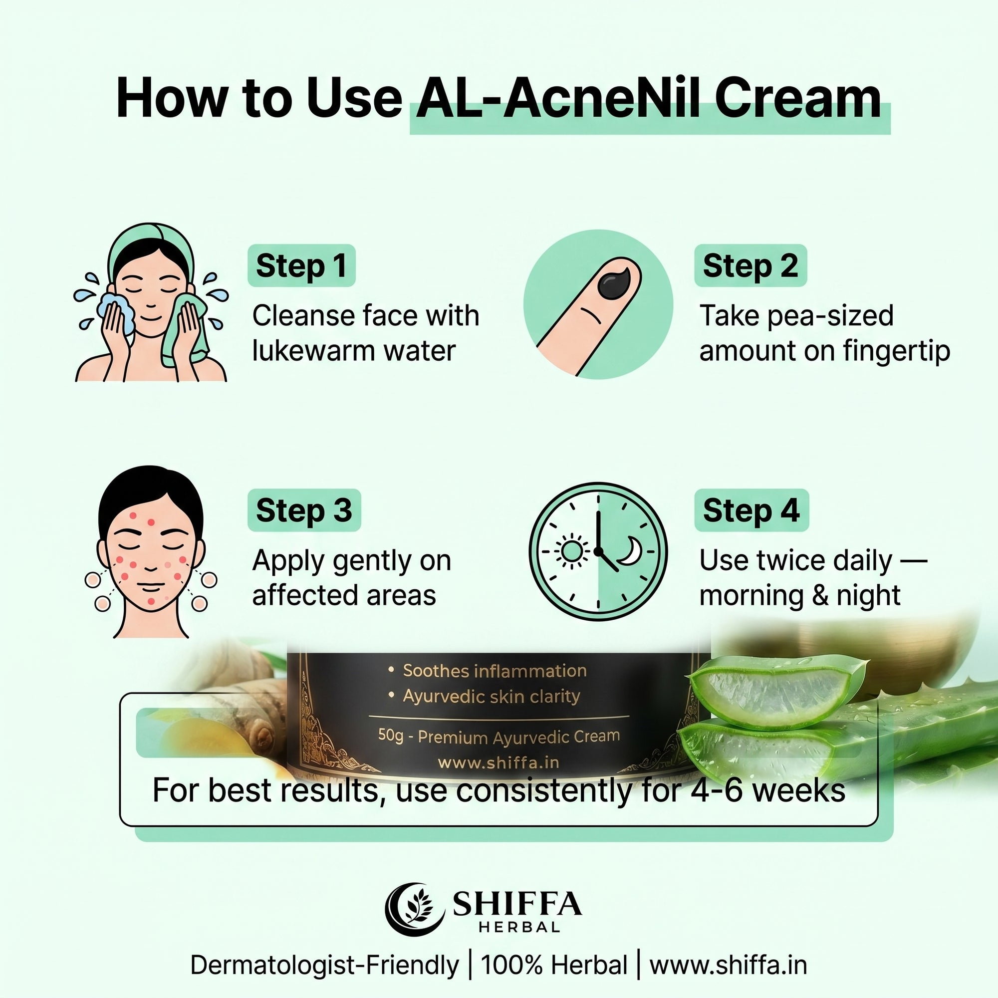 Shiffa Herbal AL-AcneNil – Herbal Anti-Acne & Oil Control Cream