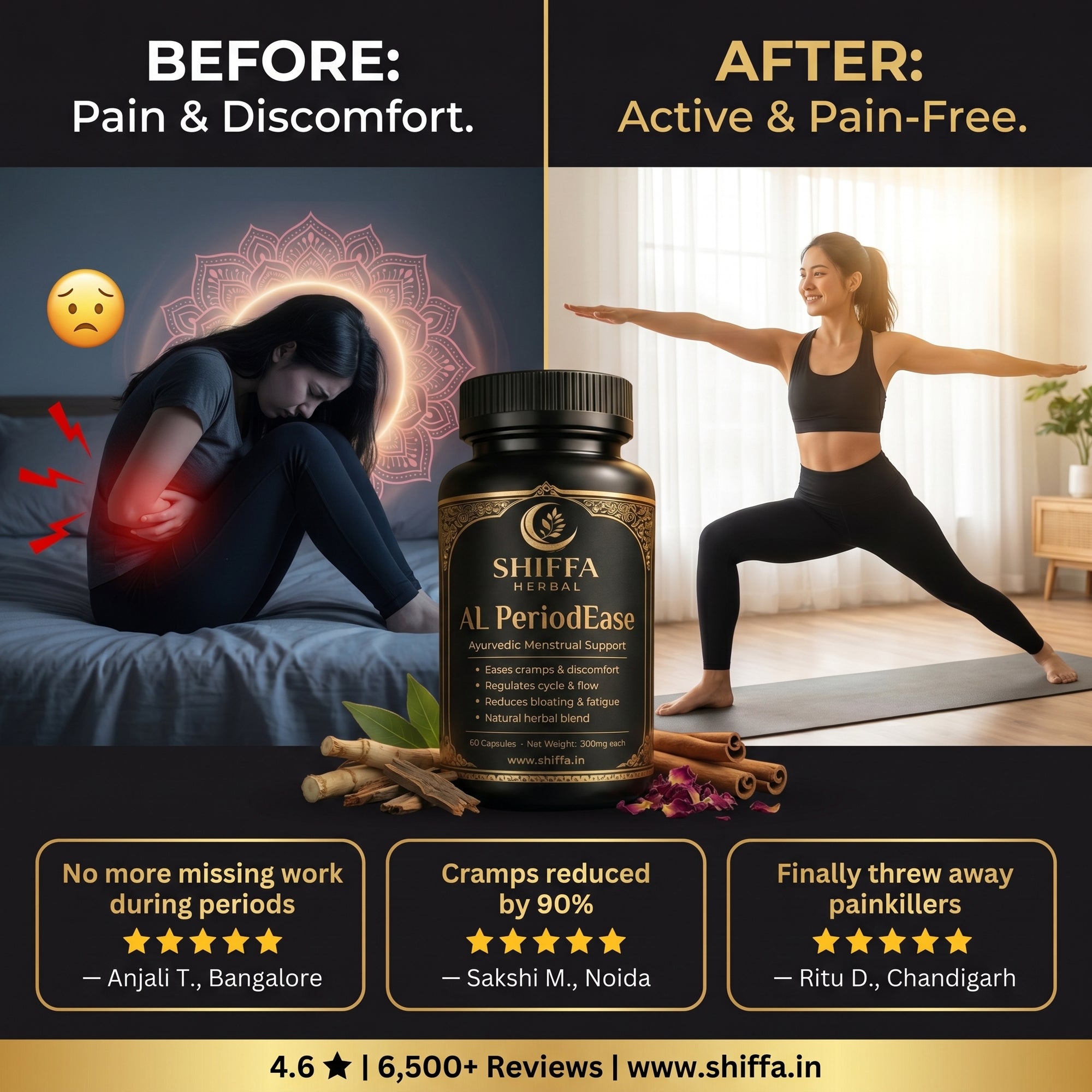 Shiffa Herbal AL-PeriodEase – Natural Menstrual Pain Relief Formula