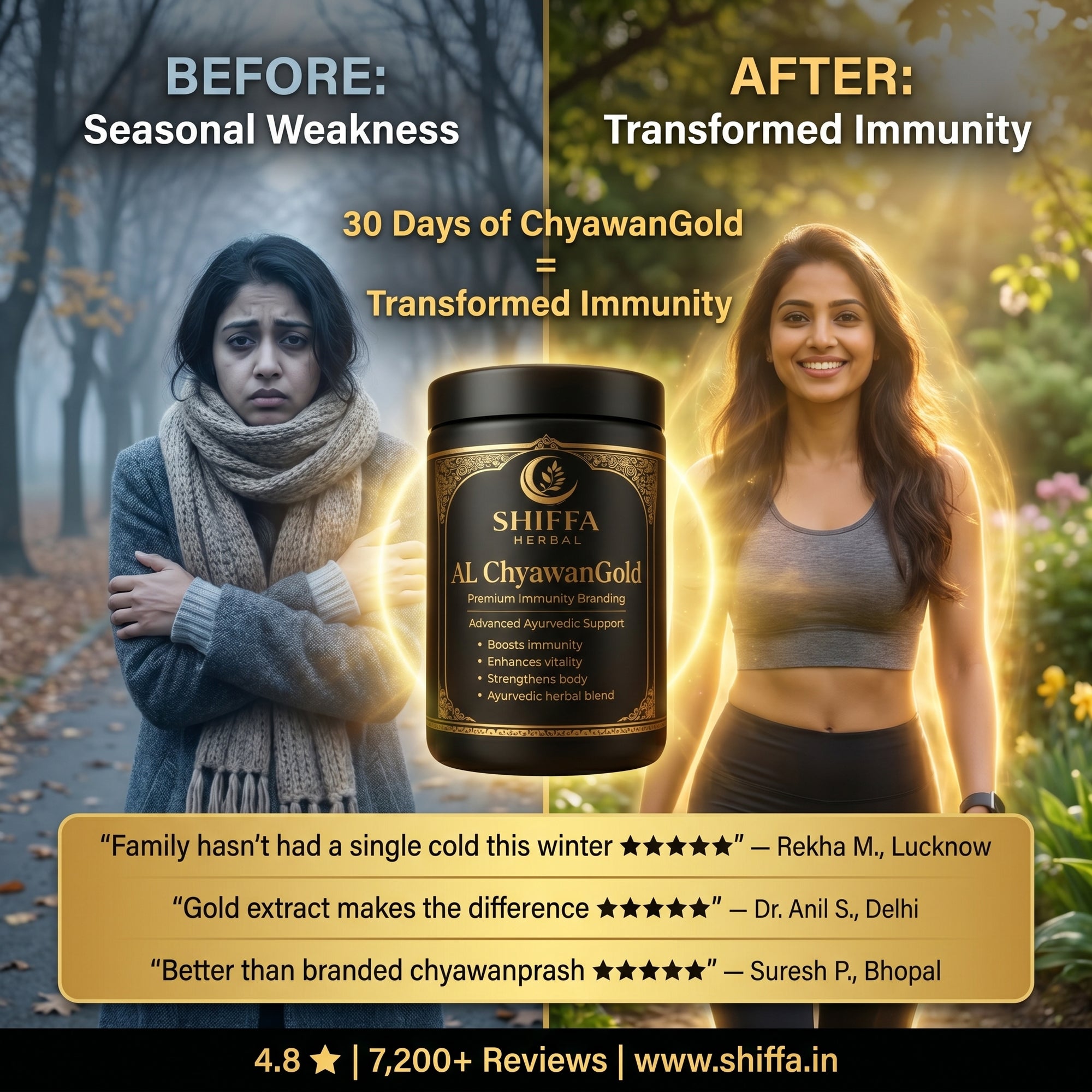 Shiffa Herbal AL-ChyawanGold – Premium Chyawanprash with Gold Extract