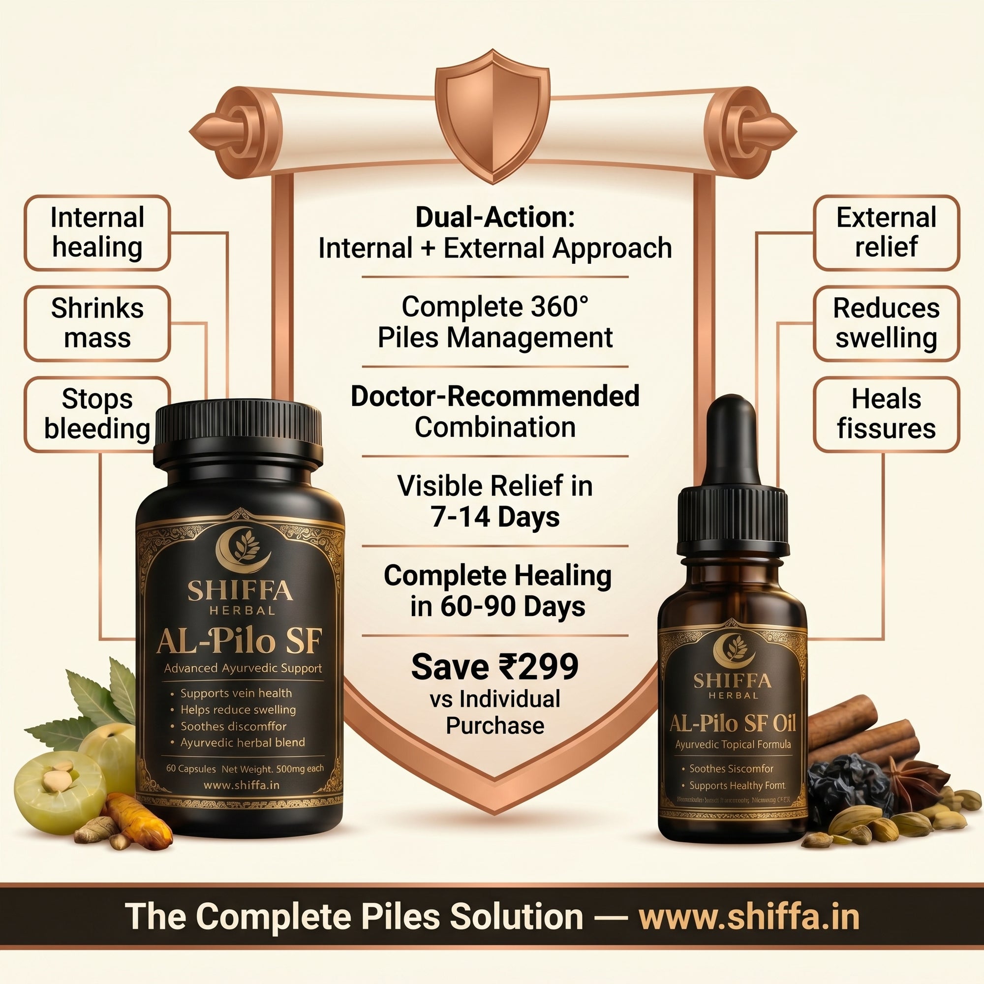 Shiffa herbal | AL-Pilo SF | Piles Relief Combo Kit (Complete AL-Pilo SF )