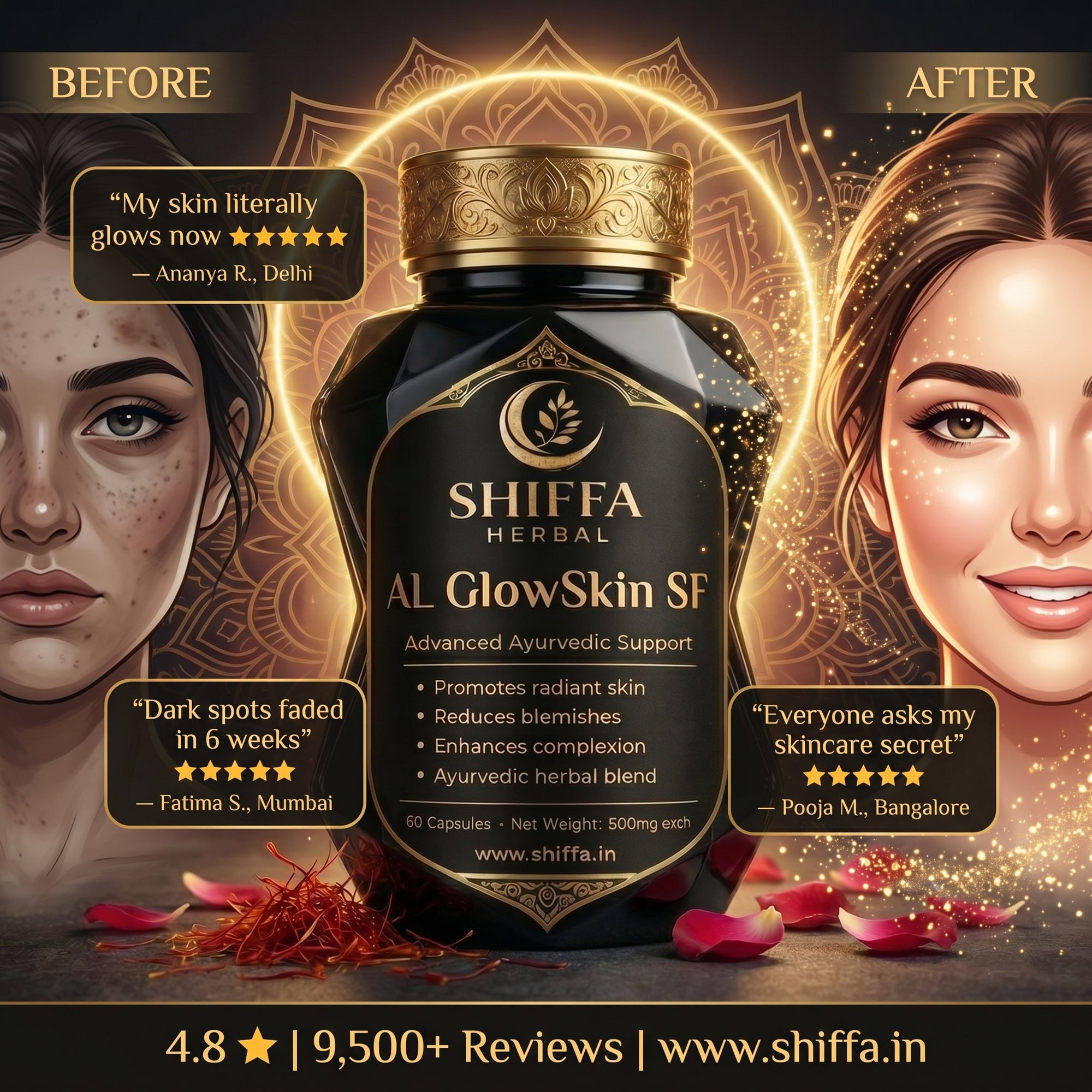 Shiffa Herbal AL-GlowSkin SF – Ayurvedic Skin Brightening & Detox Formula