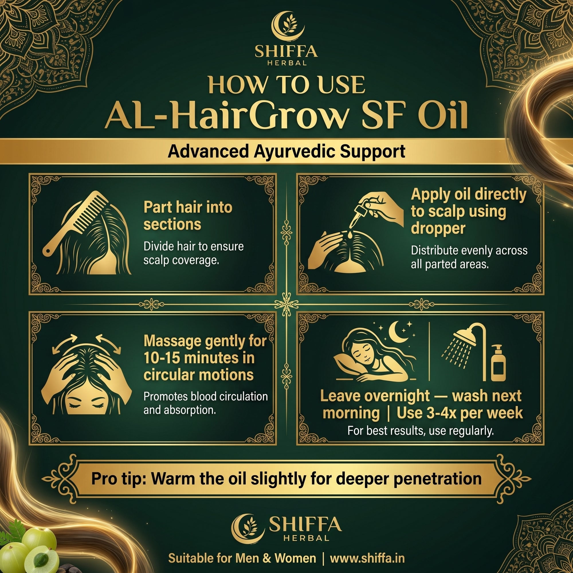 Shiffa Herbal AL-HairGrow SF Oil – Clinically Inspired Ayurvedic Hair Regrowth Oil