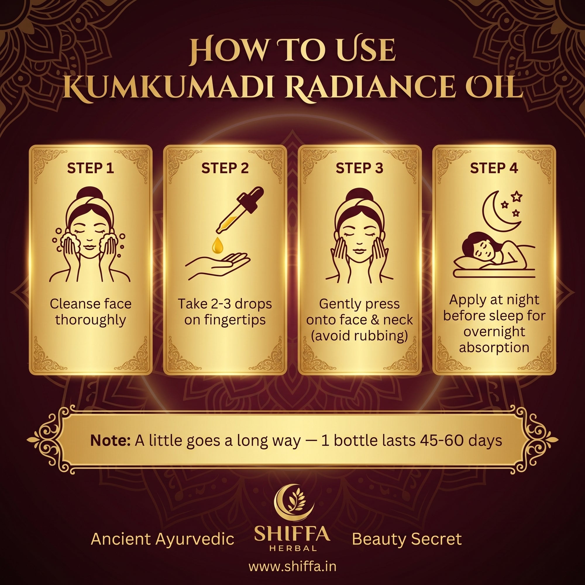 Shiffa Herbal AL-Kumkumadi Radiance Oil – Premium Kumkumadi Face Glow Oil