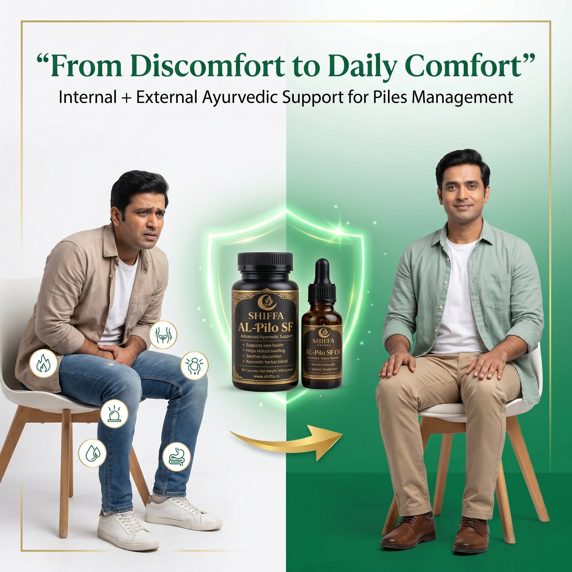 Shiffa herbal | AL-Pilo SF | Piles Relief Combo Kit (Complete AL-Pilo SF )