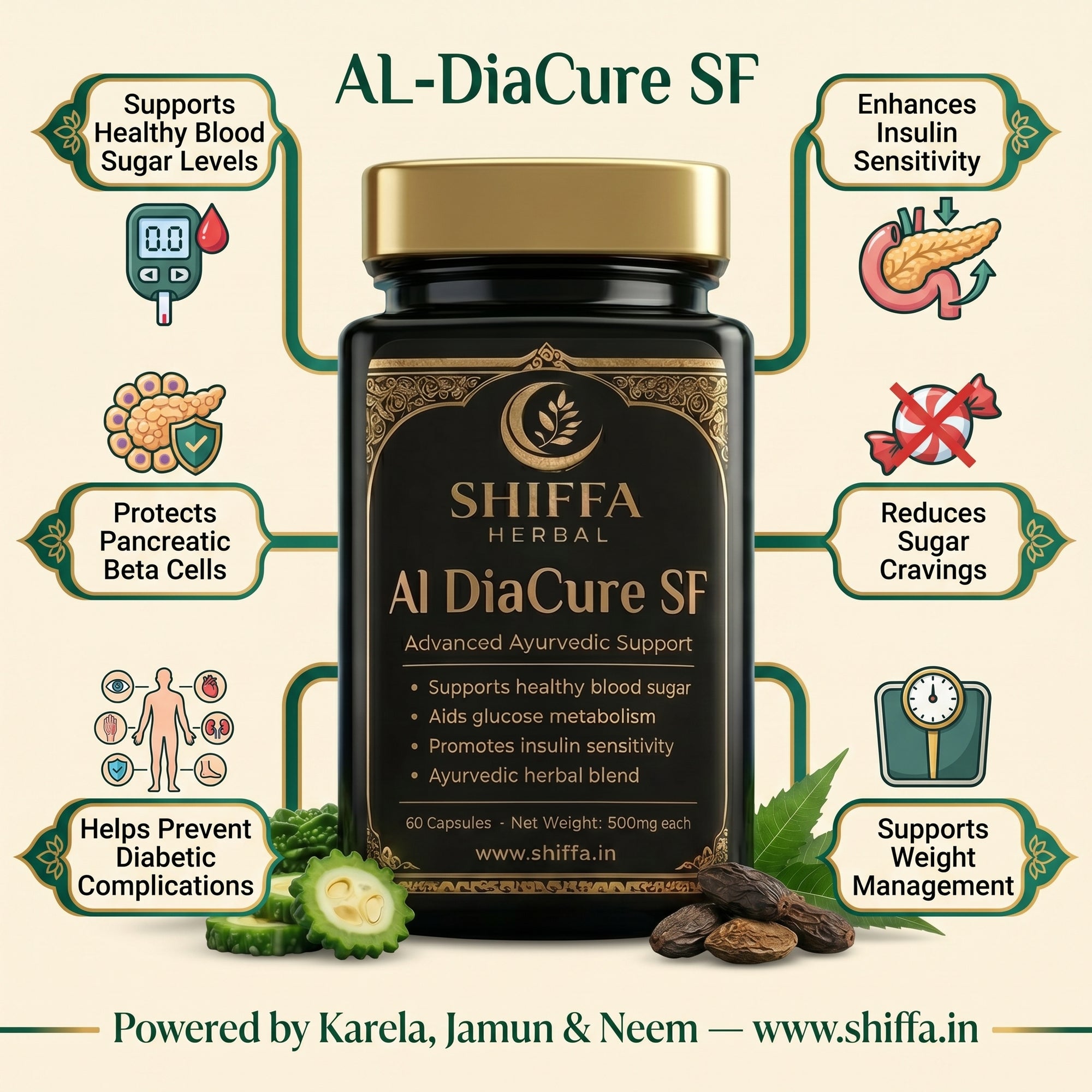 Shiffa Herbal AL-DiaCure SF – Herbal Blood Sugar Management Formula