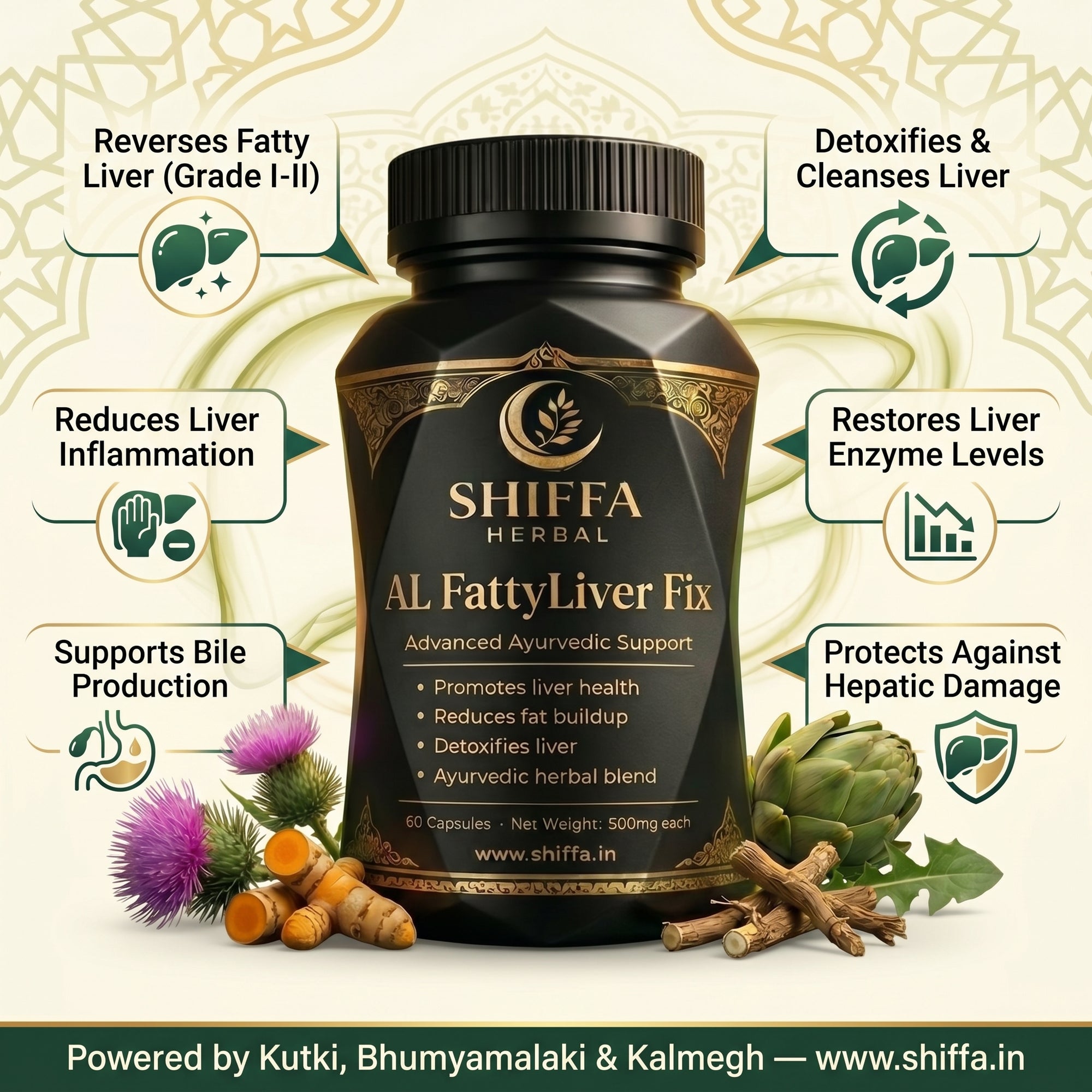 Shiffa Herbal AL-FattyLiver Fix – Herbal Fatty Liver Correction Formula