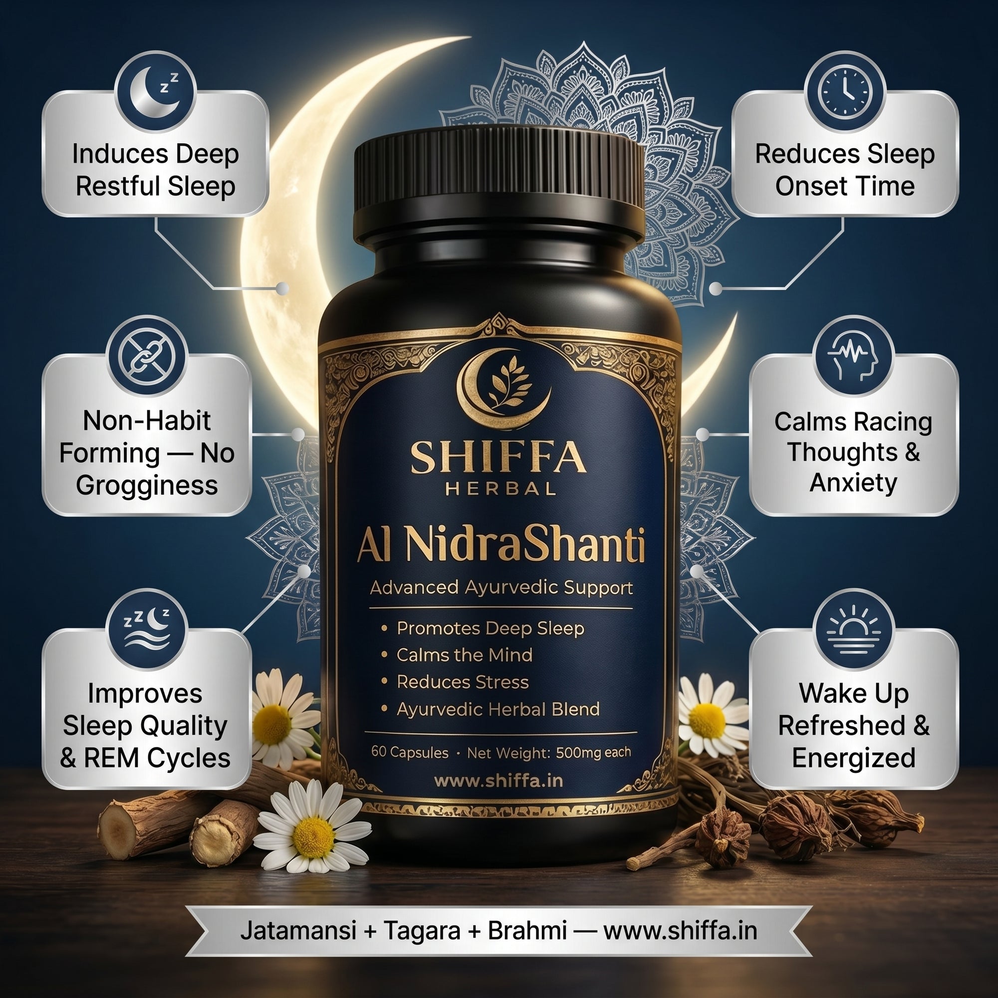 Shiffa Herbal AL-NidraShanti – Natural Deep Sleep & Relaxation Support