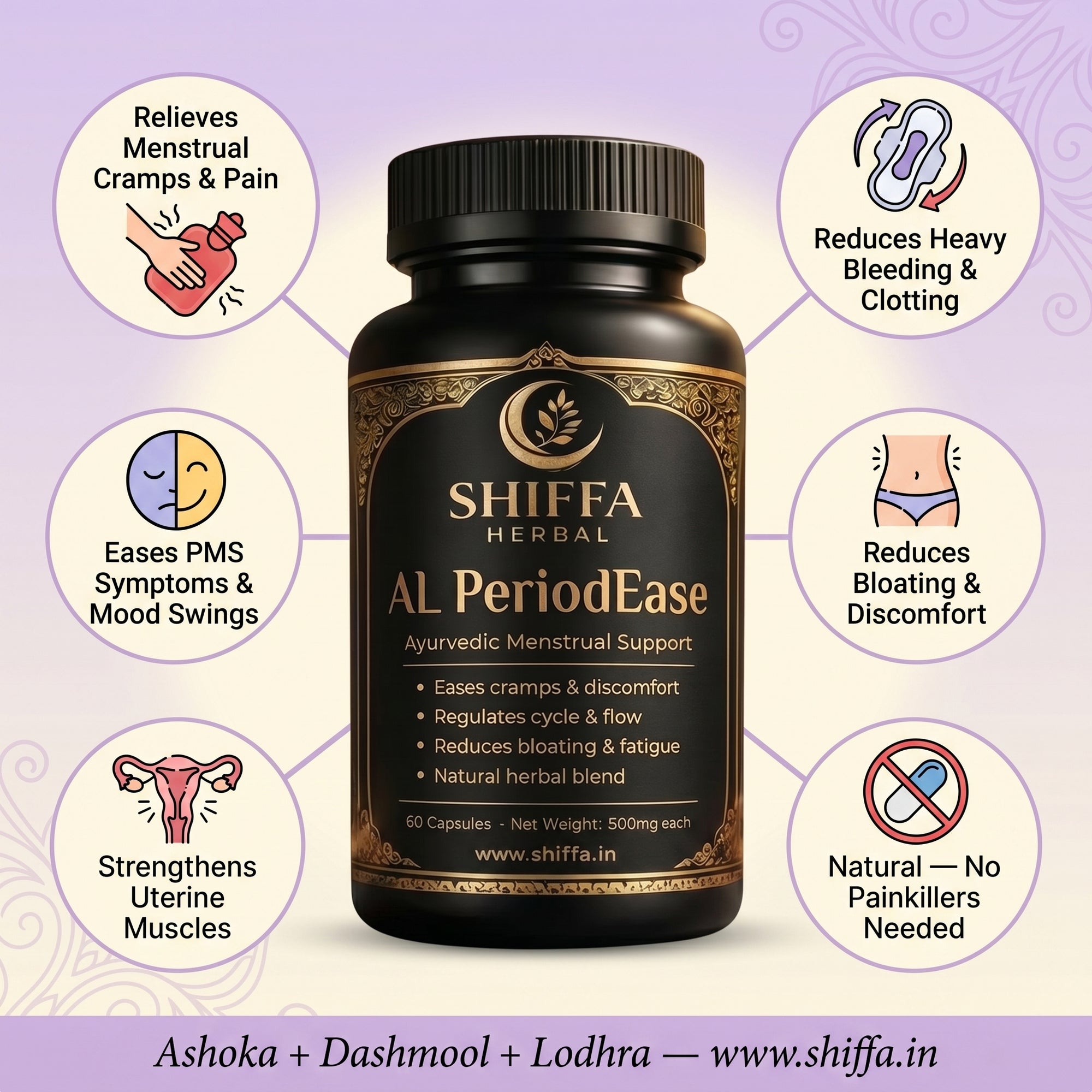 Shiffa Herbal AL-PeriodEase – Natural Menstrual Pain Relief Formula