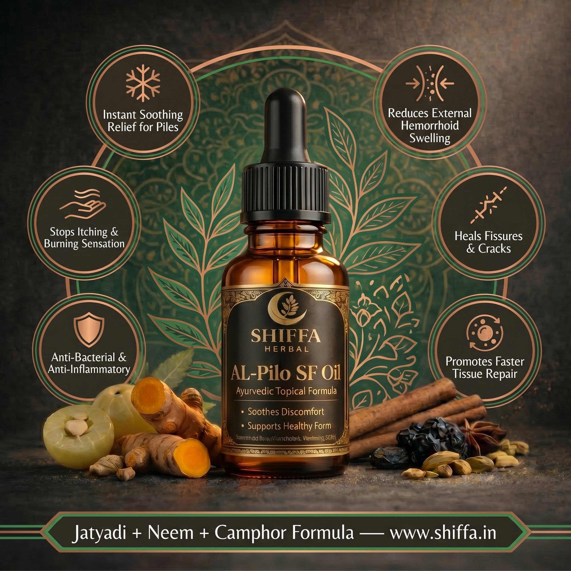 Shiffa Herbal AL- PIlo SF Oil – Ayurvedic Topical Piles Relif