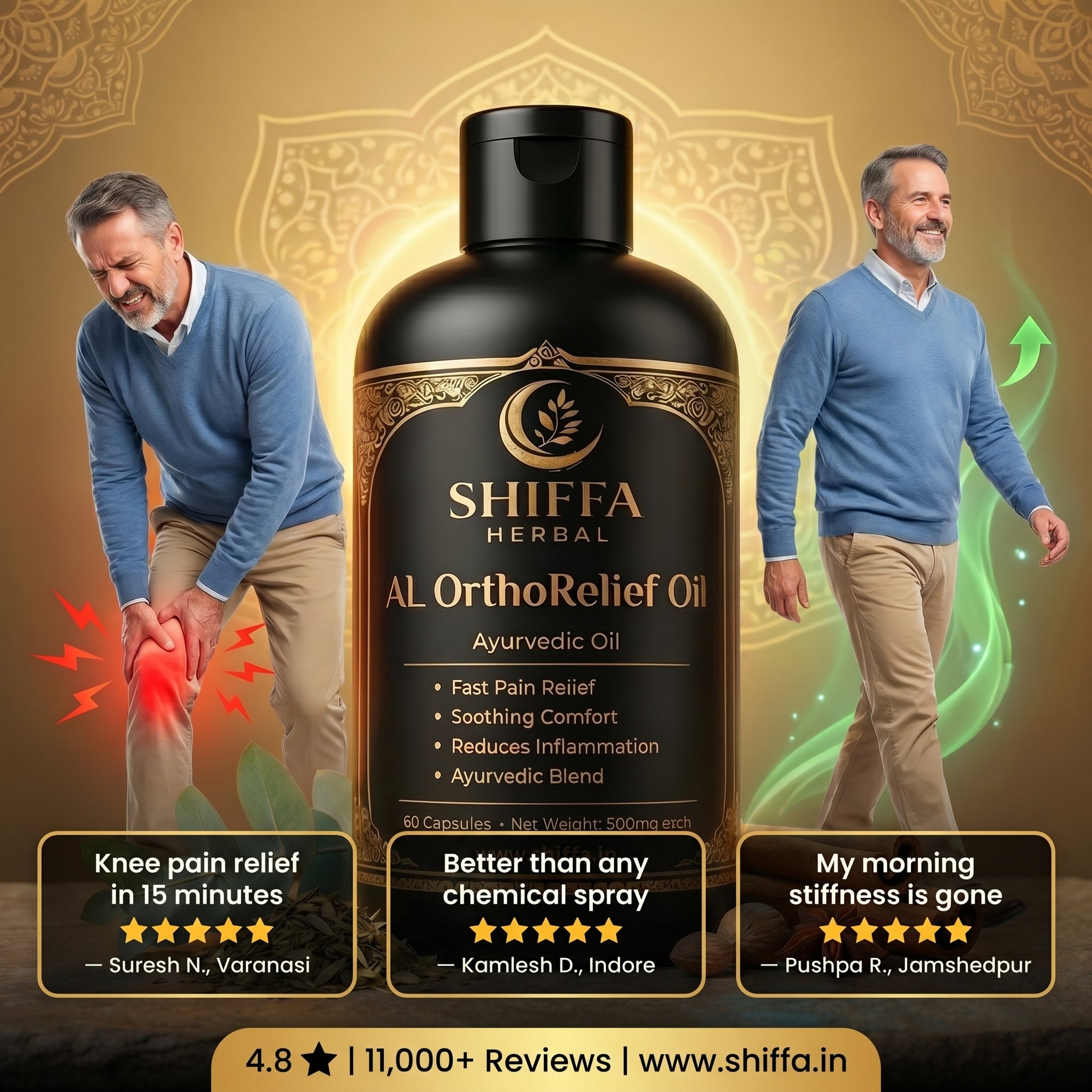Shiffa Herbal AL-OrthoRelief Oil – Fast Acting Ayurvedic Pain Relief Oil