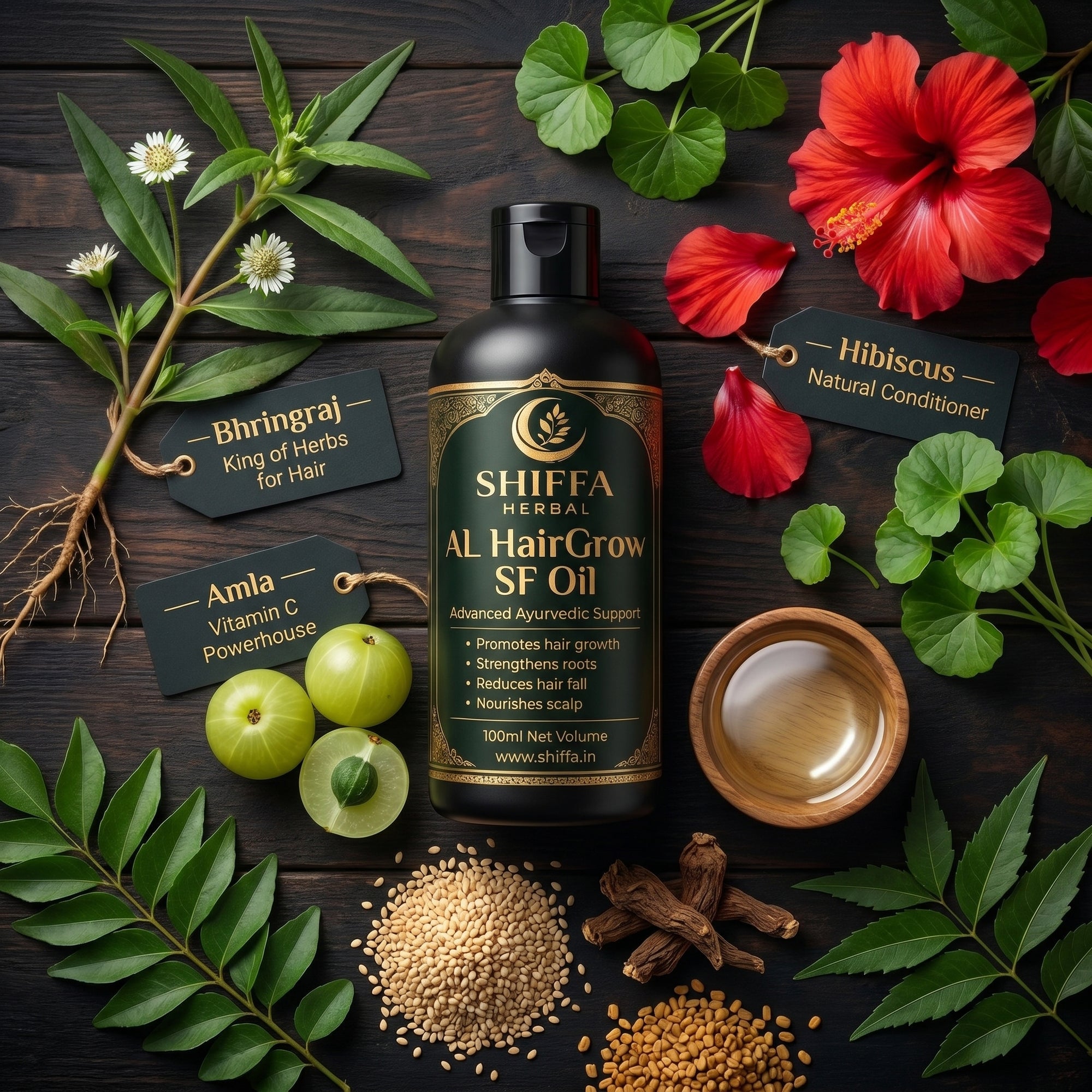 Shiffa Herbal AL-HairGrow SF Oil – Clinically Inspired Ayurvedic Hair Regrowth Oil