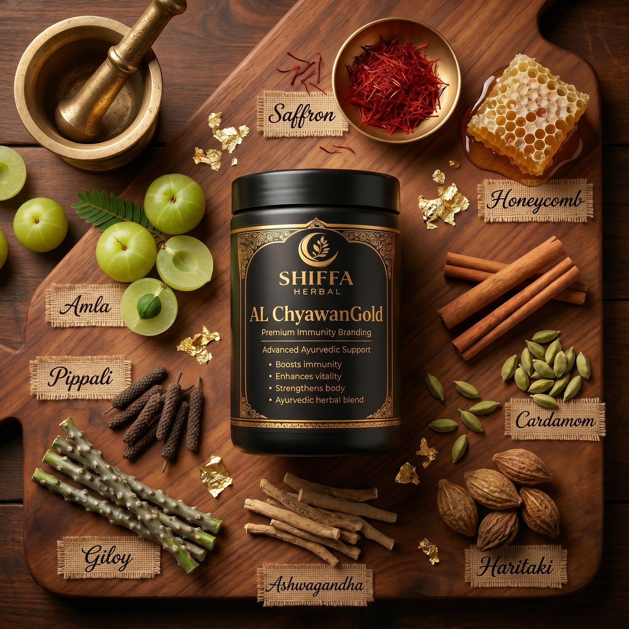Shiffa Herbal AL-ChyawanGold – Premium Chyawanprash with Gold Extract