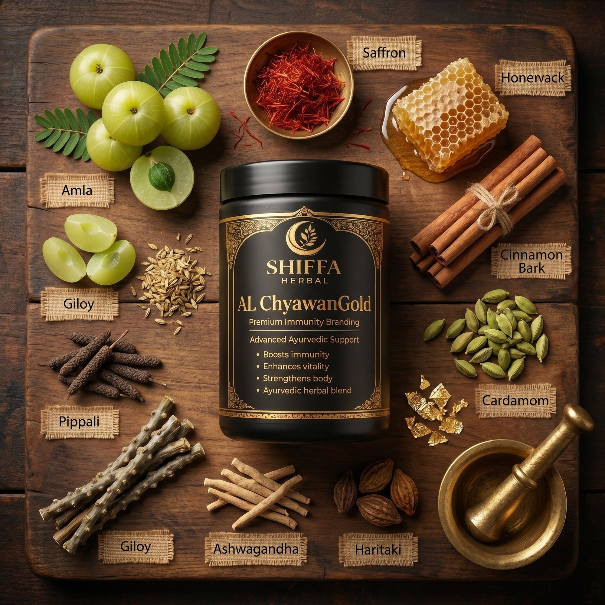 Shiffa Herbal AL-ChyawanGold – Premium Chyawanprash with Gold Extract