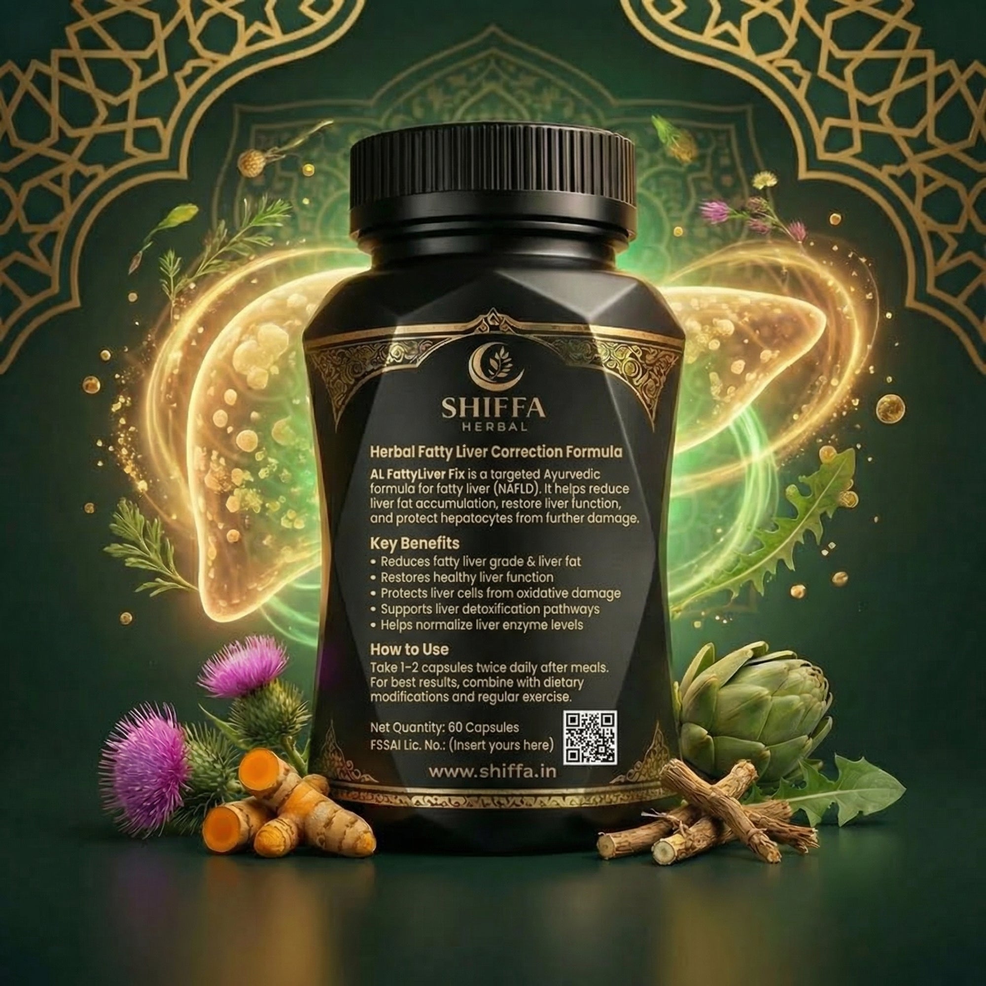 Shiffa Herbal AL-FattyLiver Fix – Herbal Fatty Liver Correction Formula