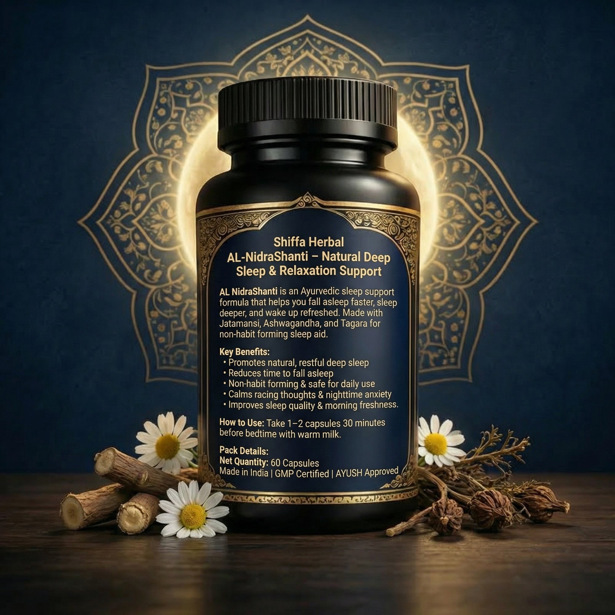 Shiffa Herbal AL-NidraShanti – Natural Deep Sleep & Relaxation Support