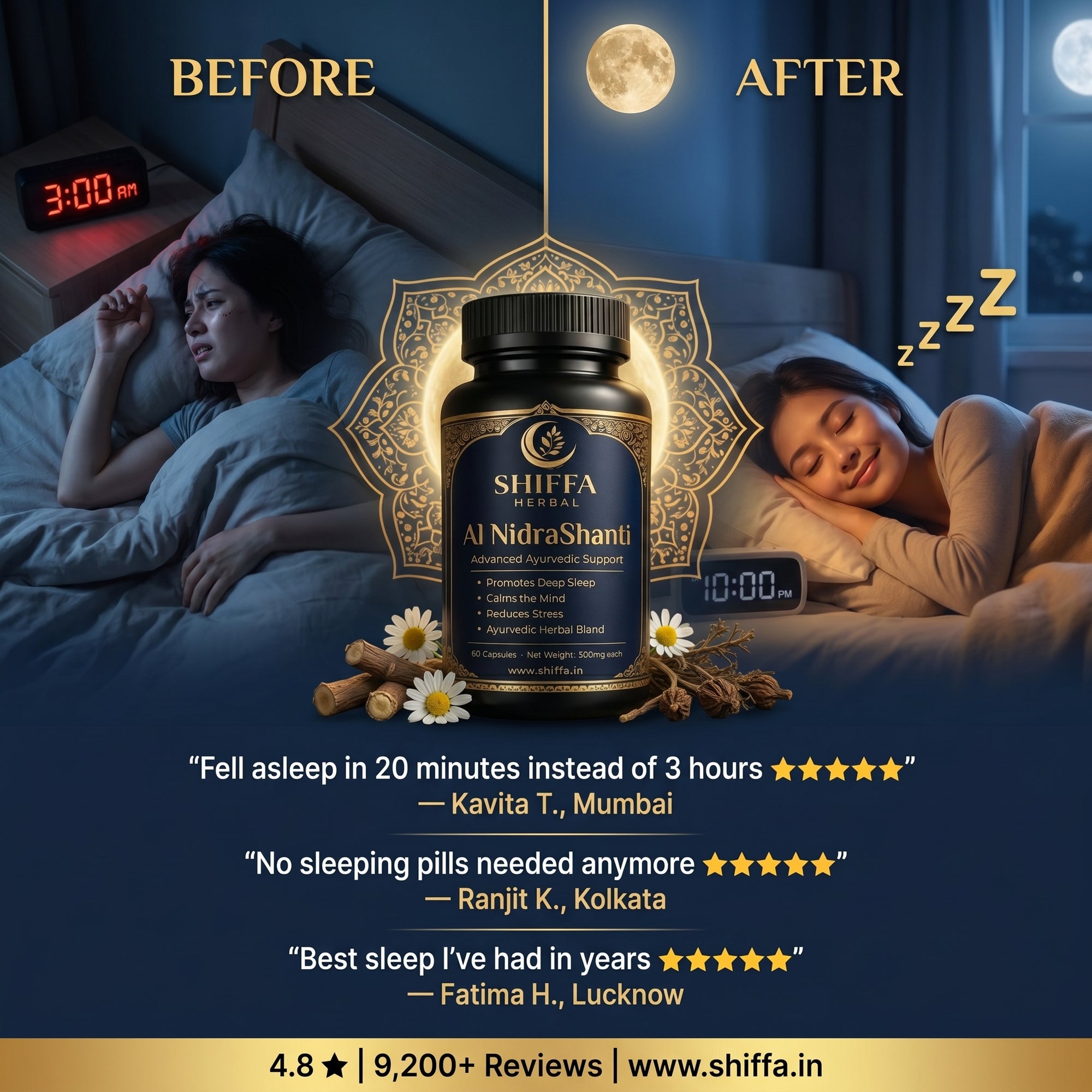 Shiffa Herbal AL-NidraShanti – Natural Deep Sleep & Relaxation Support