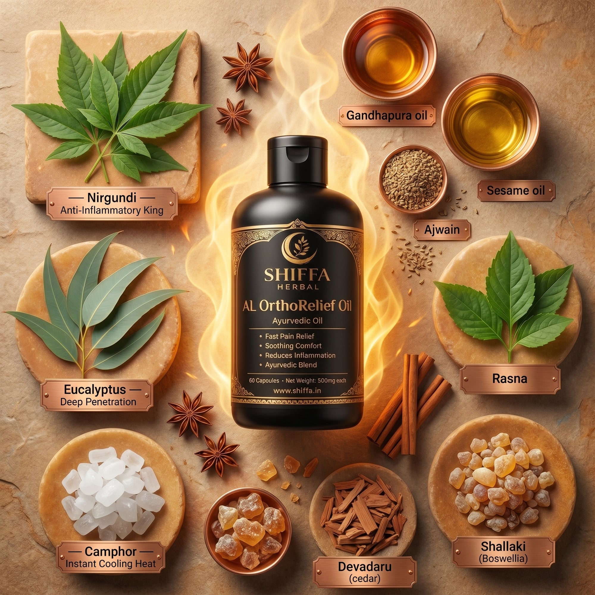 Shiffa Herbal AL-OrthoRelief Oil – Fast Acting Ayurvedic Pain Relief Oil