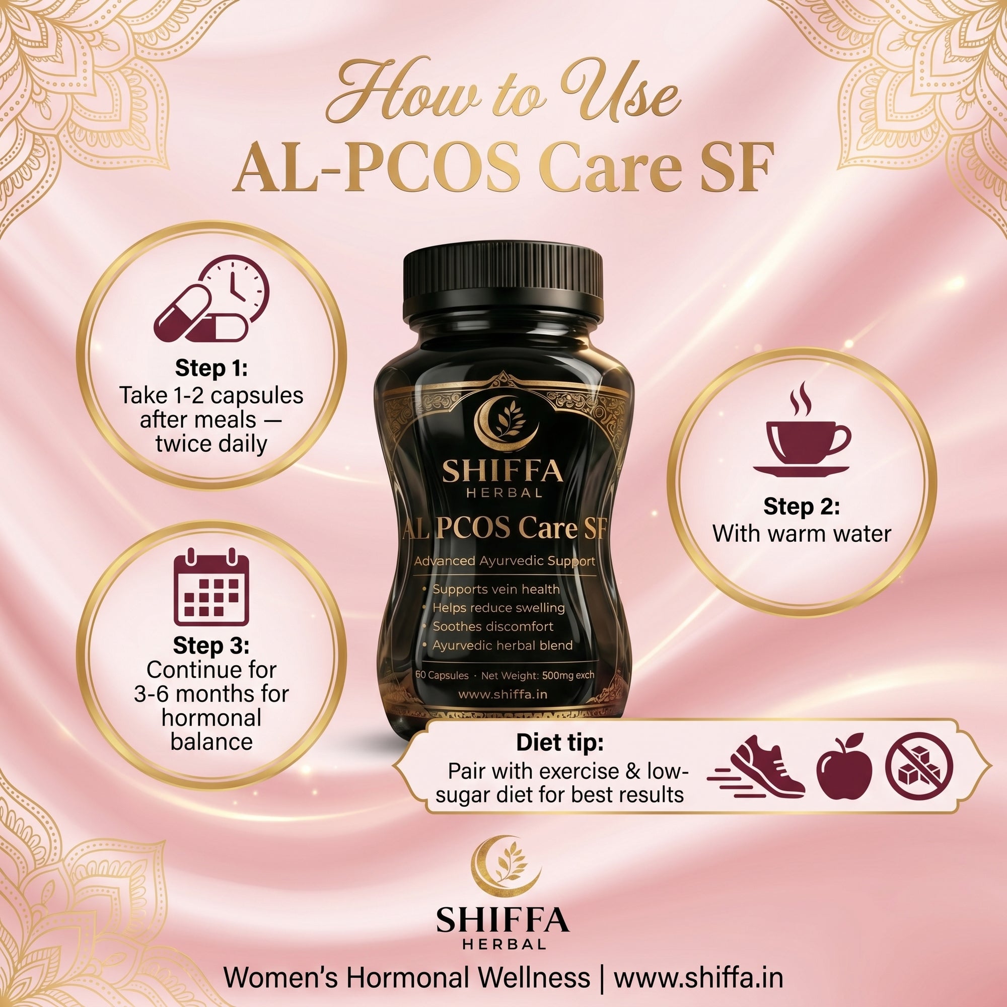 Shiffa Herbal AL-PCOS Care SF – Hormonal Balance & PCOS Support Formula