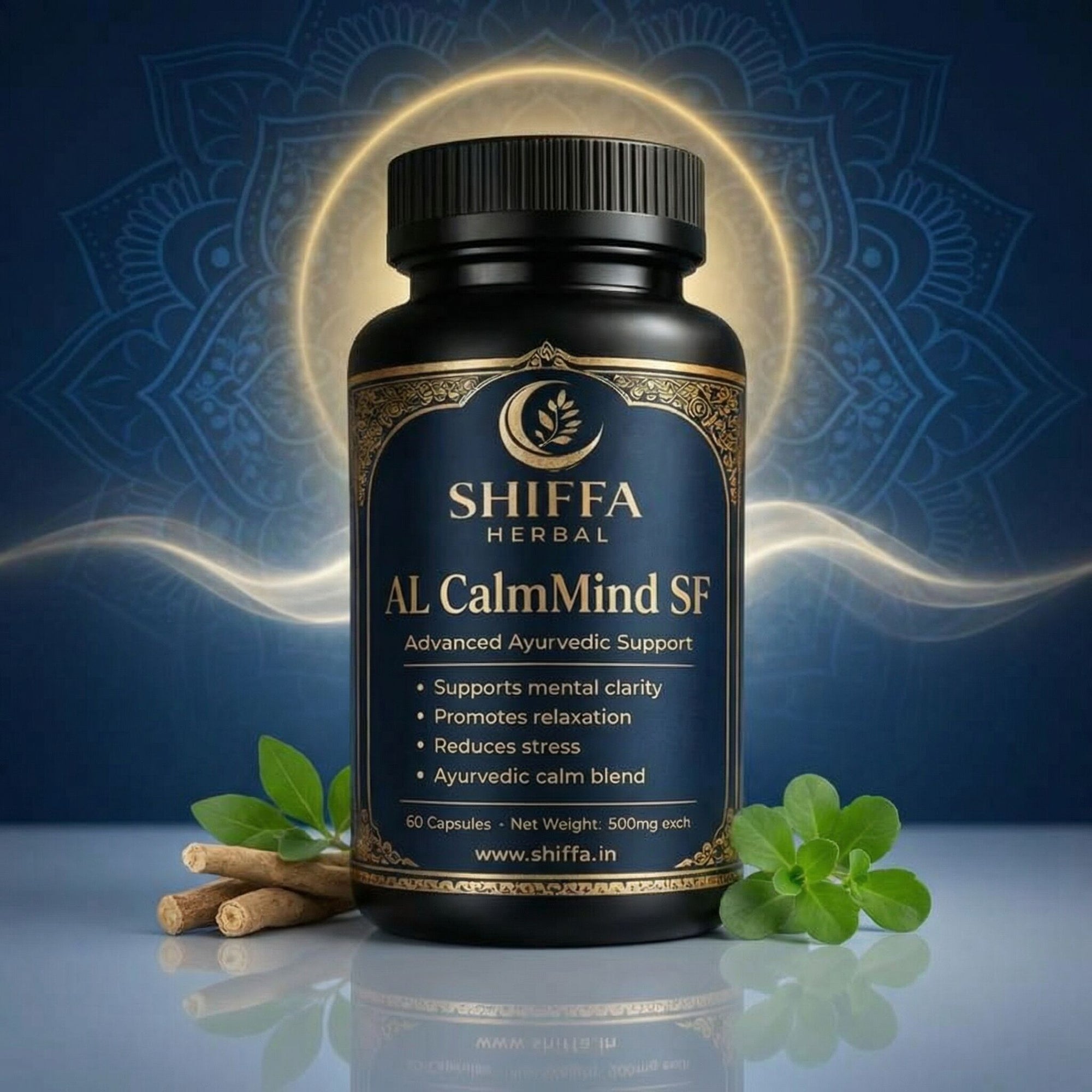 Shiffa Herbal AL CalmMind SF - Capsules for Stress & Anxiety Relief | Ashwagandha & Brahmi | Ayurvedic Mental Wellness
