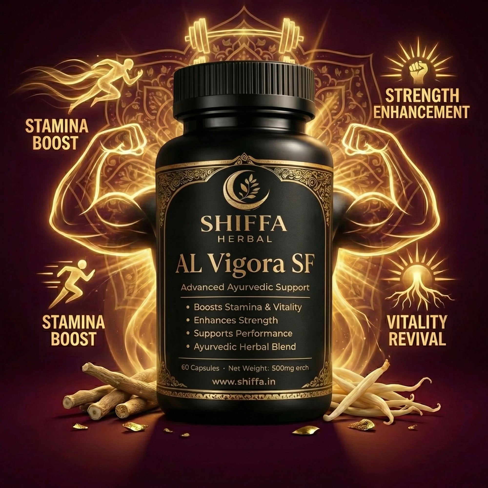 Shiffa Herbal AL Vigora SF - Capsules for Male Stamina & Power | Shilajit & Ashwagandha | Ayurvedic Vigor Booster